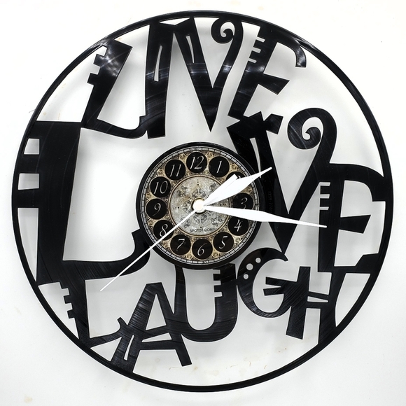 Handmade Other - LIVE LOVE LAUGH vinyl record clock